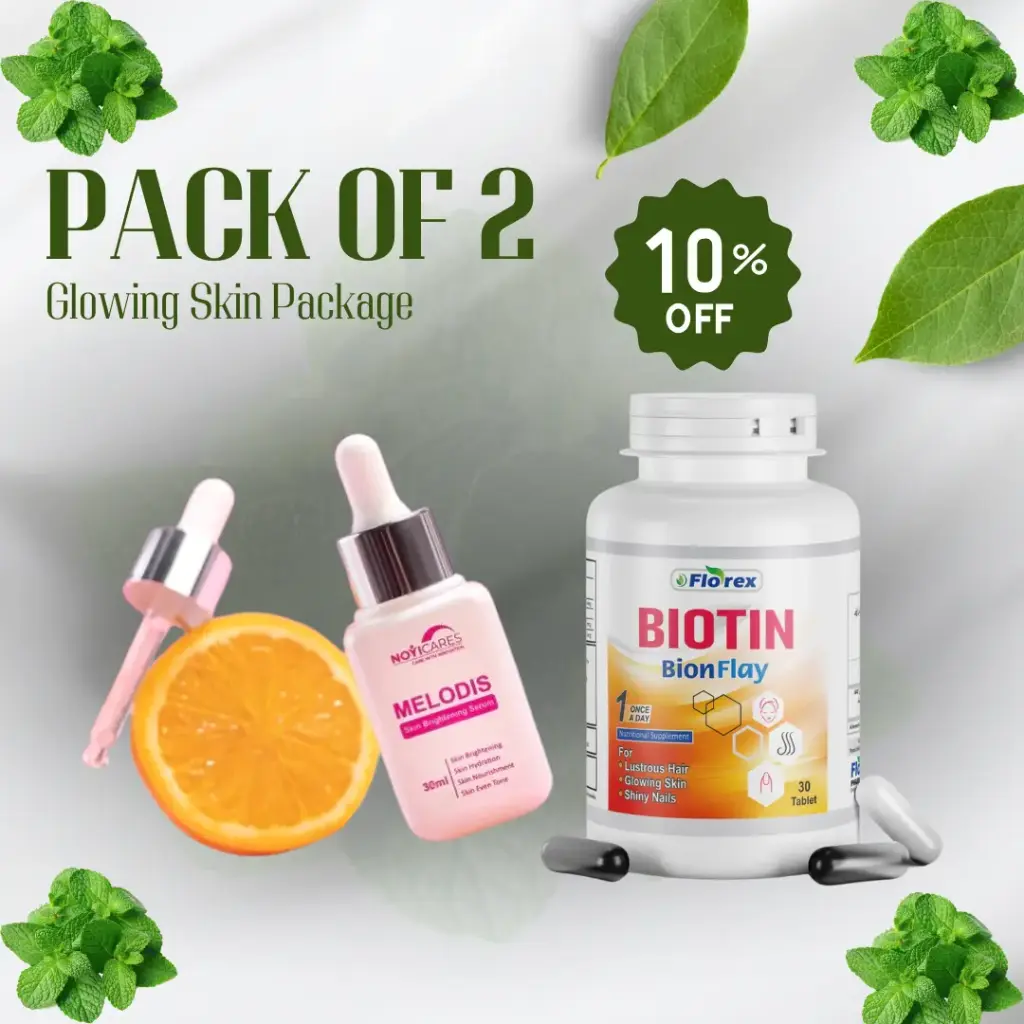 Bionflay Biotin Capsules & Melodis Skin Brightening Serum